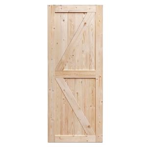 Porte de grange en pin naturel MODÈLE K