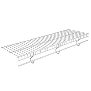 Tablette grillagée en acier robuste avec tringle à glissement continu