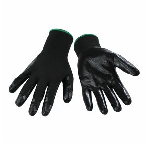 Gant en polyester noir et en nitrile