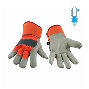 Gants pour l'hiver en cuir de vache haute visibilité