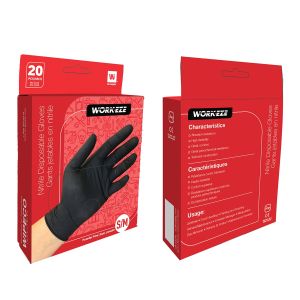 Gants jetables noirs en nitrile L/XL