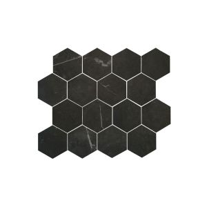 Tuile mosaïque hexagonale, noir mat Storm