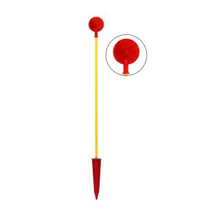 Balise en fibre de verre à tête ronde 3/8 po x 58 po Avec réflecteur clair et balise jaune.