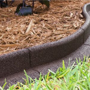 Bordure de jardin ECOBORDER en caoutchouc brun
