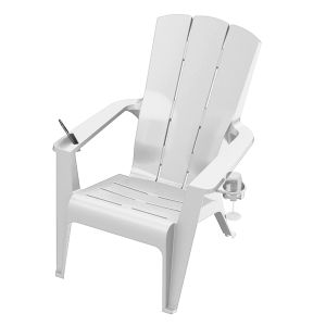 Chaise blanche Adirondack Deluxe Porte-gobelet et support pour téléphone Capacité jusqu'à 350 lb.