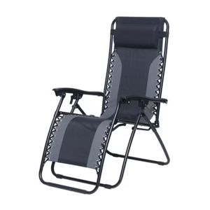 Chaise longue zéro gravité noire et grise