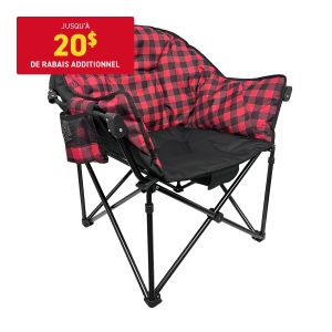Chaise de camping pliante et chauffante LOGAN Rouge Capacité 350 lb.