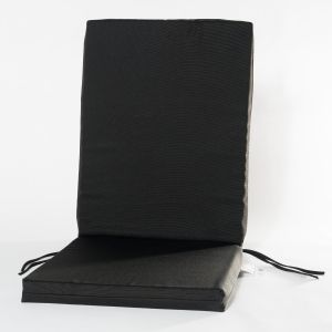 Coussin pour chaise à haut dossier 45 po x 18 1/2 po x 2 po Noir.