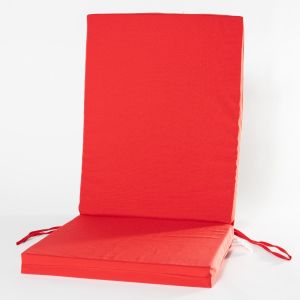 Coussin pour chaise à haut dossier 45 po x 18 1/2 po x 2 po Rouge.