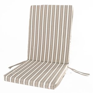 Coussin pour chaise à haut dossier 45 po x 18 1/2 po x 2 po Rayures neutres.