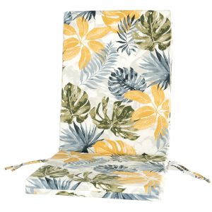 Coussin pour chaise à haut dossier 45 po x 18 1/2 po x 2 po Motif Tropical.