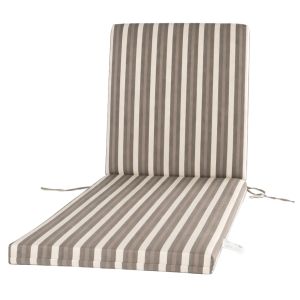 Coussin de chaise longue 70 po x 22 po x 2 po Motif Rayures Neutres.