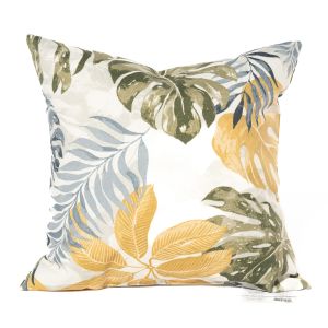 Coussin carré pour l'extérieur 16 po x 16 po Motif tropical.