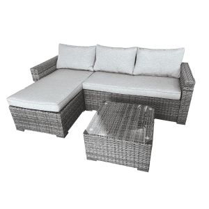 Ensemble de conversation SANCERRE Incluant: 1 sectionnel et 1 table à café vitrée Gris.