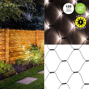 Jeu de 120 lumières solaires en filet à double fonction