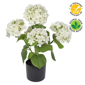 Hortensia blanc artificiel en pot