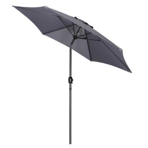 Grand parasol gris 9 pi Inclinable.