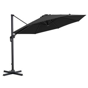 Parasol suspendu Deluxe noir 10 pi x 10 pi Fonction de rotation.