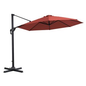 Parasol suspendu Deluxe terracotta 10 pi x 10 pi Fonction de rotation.