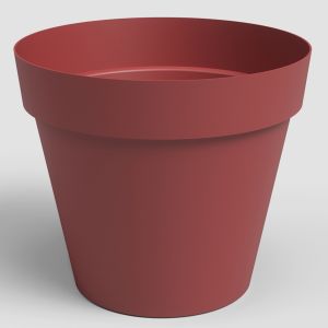 Pot en plastique CAPRI couleur Rouge foncé