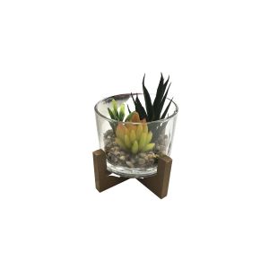 Cactus artificiels dans un pot en verre 