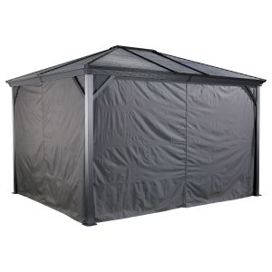 Rideaux en polyester pour pavillon VENTURA Charbon.
