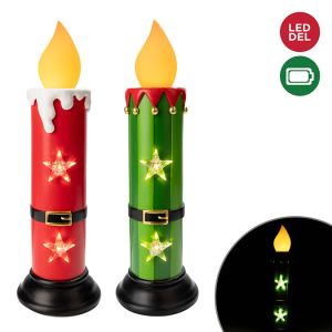 Chandelle décorative illuminée en résine