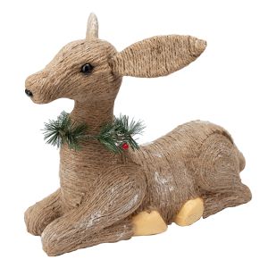 Renne assis brun marron 11 po