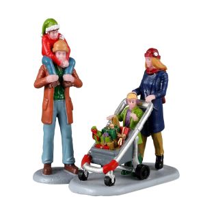 Figurines magasinage en famille