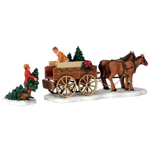Figurines Carriole d'arbre de Noël