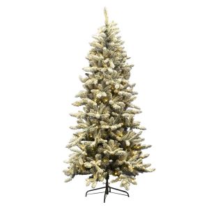 Sapin floqué en PVC avec 160 lumières LED