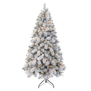 Sapin d'ALASKA floqué avec 230 lumières LED
