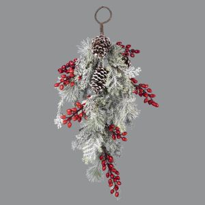 Ornement de pin enneigé 24 po