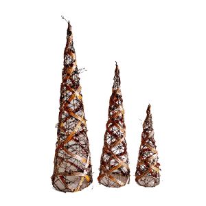 Ensemble de 3 sapins en cône avec paillettes 15 po, 23 po, 31 po