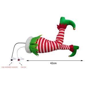 Pattes de lutin animées rouges et vertes.