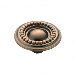 Bouton d'armoire métal cuivre antique 39 mm