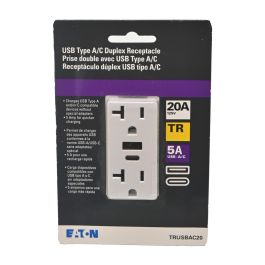Prise double inviolable combinée USB A et USB C