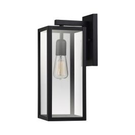 Luminaire mural noir mat d'extérieur avec verre clair Bowery