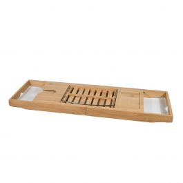 Plateau ajustable en bambou pour baignoire