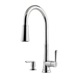 Robinet de cuisine à tête rétractable chrome poli Mystique
