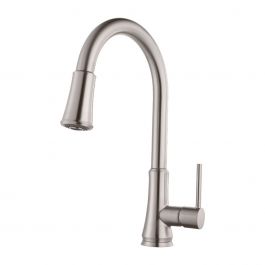 Robinet de cuisine de style classique en acier inoxydable à bec rétractable