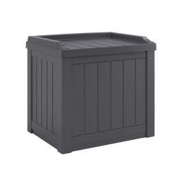 Bac de rangement et siège gris foncé