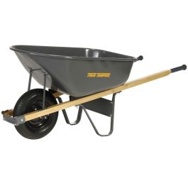 Brouette avec cuve en acier gris et roue pneumatique True Temper