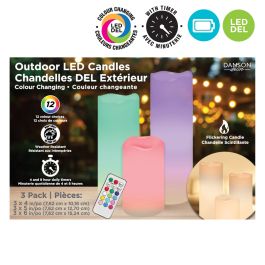 Ensemble de 3 chandelles LED d'extérieur aux couleurs changeantes