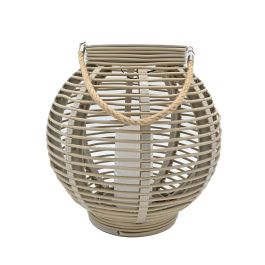 Lanterne solaire taupe avec une poignée en corde de jute