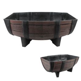 Pot d'aspect baril de bière 16.3 po x 11 po x 7 po | Plastique
