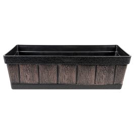 Jardinière rectangulaire d'aspect baril de bière