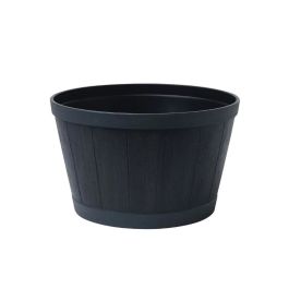Jardinière en forme de baril noir antique Whisky du Tennessee