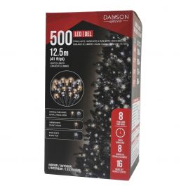 Guirlande de 500 lumières blanc chaud et pur DEL