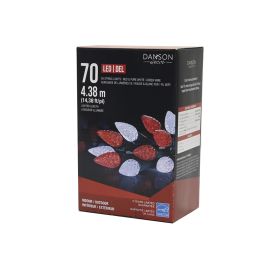 Jeu de 70 lumières DEL rouge et blanc pur